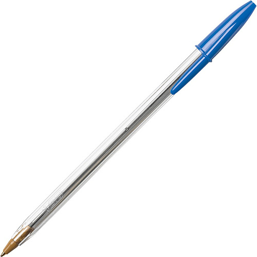BIC Cristal Ballpoint Stick Pens Medium Pen Point - Blue Ink - Clear Barrel - 10 / Pack (MSP10BE)