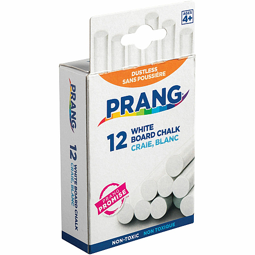 Prang Nontoxic Chalk Sticks 3.3" Length - White - 12/Box - 144 / Carton (31144CT)