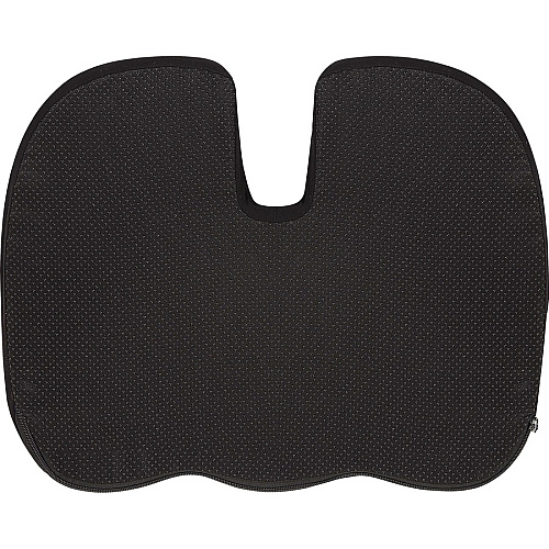 Lorell Butterfly-Shaped Seat Cushion 17.50" x 15.50" - Fabric, Memory Foam, Silicone - Butterfly - Comfortable, Ergonomic Design, Durable, Machine Washable, Zippered, Anti-slip - Black - 1 Each (LLR18307)