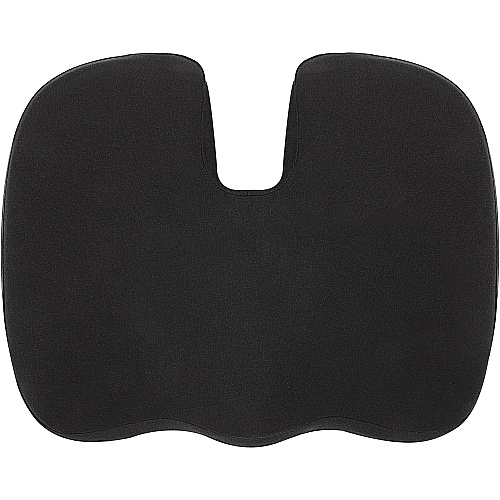 Lorell Butterfly-Shaped Seat Cushion 17.50" x 15.50" - Fabric, Memory Foam, Silicone - Butterfly - Comfortable, Ergonomic Design, Durable, Machine Washable, Zippered, Anti-slip - Black - 1 Each (LLR18307)