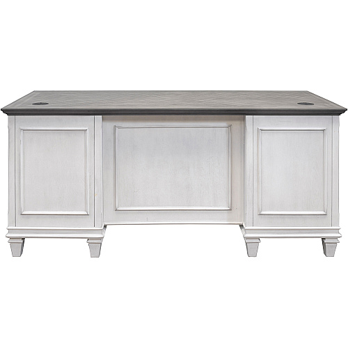 Martin Hartford Double Pedestal Desk Rectangle - 31" Height x 70" Width x 30" Depth - Total Drawer(s): 7 - Double Pedestal on Left/Right Side - Material: Wood Grain, Veneer, Metal, Wire Mesh - Finish: Vintage Linen - 1 Each (IMHF680W)
