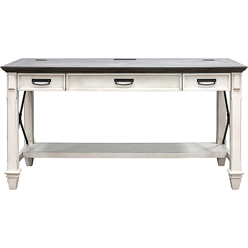 Martin Hartford Writing Desk Rectangle - 31" Height x 60" Width x 28" Depth - Total Drawer(s): 3 - Material: Wood Grain, Veneer - Finish: Vintage Linen - 1 Each (IMHF384W)