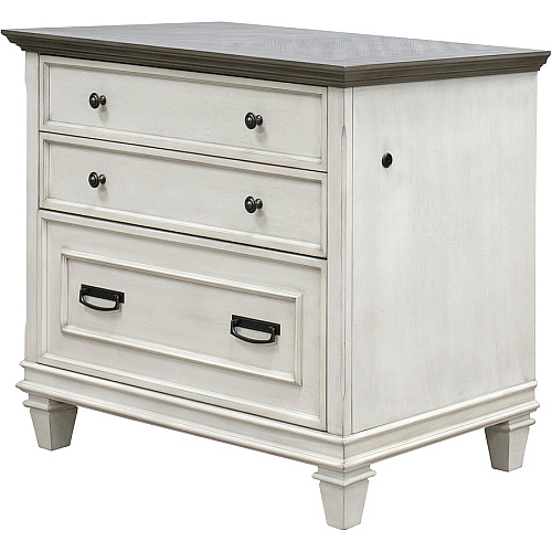 Martin Hartford Lateral File 31" Height x 36" Width x 21" Depth - Total Drawer(s): 2 - Material: Wood Grain, Veneer, Wire Mesh - Finish: Vintage Linen - 1 Each (IMHF450W)