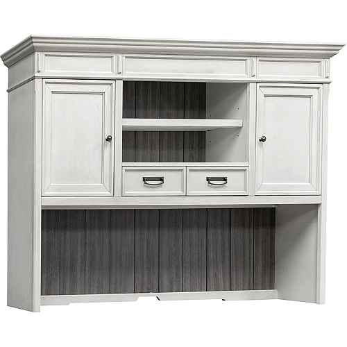 Martin Hartford Hutch Rectangle - 49" Height x 71" Width x 14" Depth - Total Drawer(s): 2 - 1 Adjustable Shelf(ves) - Material: Wood Grain, Veneer, Metal, Wire Mesh - Finish: Vintage Linen - 1 Each (IMHF682W)