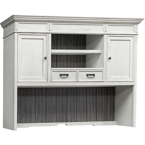 Martin Hartford Hutch Rectangle - 49" Height x 71" Width x 14" Depth - Total Drawer(s): 2 - 1 Adjustable Shelf(ves) - Material: Wood Grain, Veneer, Metal, Wire Mesh - Finish: Vintage Linen - 1 Each (IMHF682W)