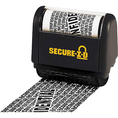 Consolidated Stamp Secure-I-D Personal Security Roller Stamp CONFIDENTIAL - 1.50" Impression Length - Black - 1 Each (035510)