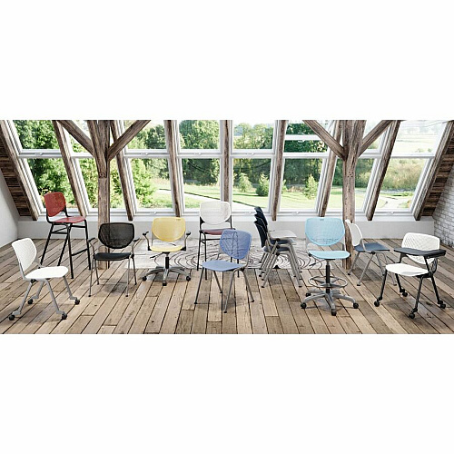 KFI Bar Stool Black Seat Color - Polypropylene Seat Material - Black Back Color - Polypropylene Back Material - Powder Coated Black Frame Color - Steel Frame Material - Four-legged Base - 1 Each (CT2300BKP10)