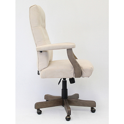 Boss Executive Commercial Linen Chair Champagne Seat Color - Velvet, Linen Seat Material - Champagne Back Color - Velvet, Linen Back Material - Driftwood Frame Color - Mid Back - 5-star Base - Armrest - 1 Each (905DWCMP)