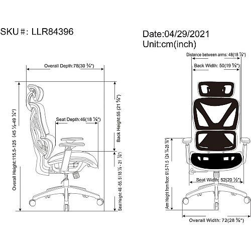 Lorell High-back Mesh Chair Black Seat Color - Mesh Seat Material - Black Back Color - Mesh Back Material - Plastic Frame Material - High Back - 5-star Base - Armrest - 1 Each (LLR84396)
