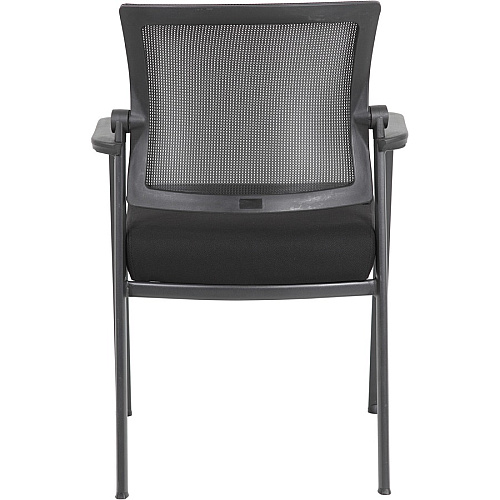 Boss Mesh 4-Legged Guest Chair Black Seat Color - Black Back Color - Mesh Back Material - Tubular Steel Frame Material - Four-legged Base - 1 Carton (B6889BK)