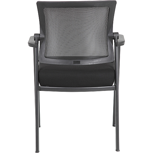 Boss Mesh 4-Legged Guest Chair Black Seat Color - Black Back Color - Mesh Back Material - Tubular Steel Frame Material - Four-legged Base - 1 Carton (B6889BK)