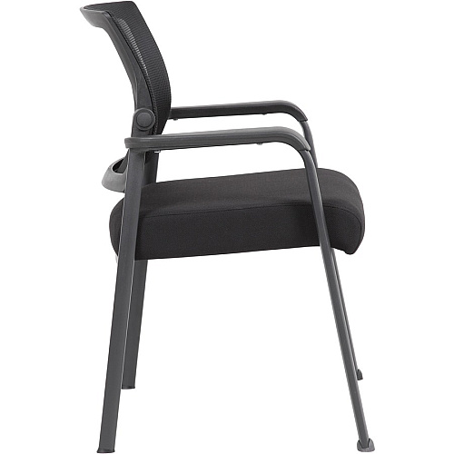 Boss Mesh 4-Legged Guest Chair Black Seat Color - Black Back Color - Mesh Back Material - Tubular Steel Frame Material - Four-legged Base - 1 Carton (B6889BK)