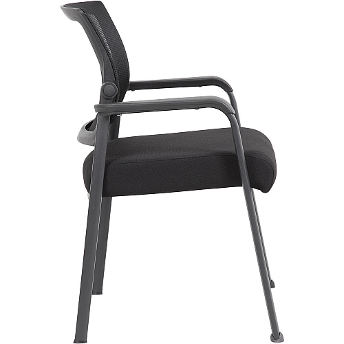 Boss Mesh 4-Legged Guest Chair Black Seat Color - Black Back Color - Mesh Back Material - Tubular Steel Frame Material - Four-legged Base - 1 Carton (B6889BK)