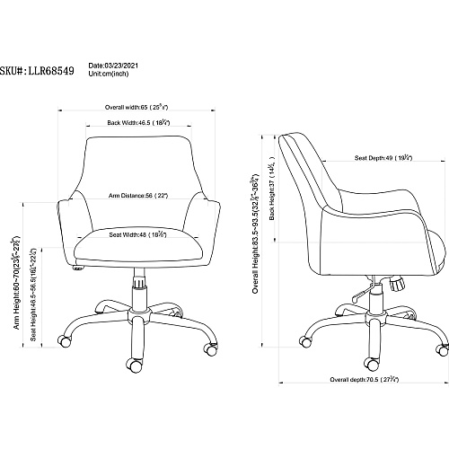Lorell Mid-century Modern Flannel Guest Chair Gray - 1 Each (LLR68549)