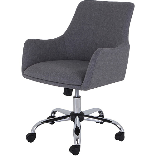 Lorell Mid-century Modern Flannel Guest Chair Gray - 1 Each (LLR68549)
