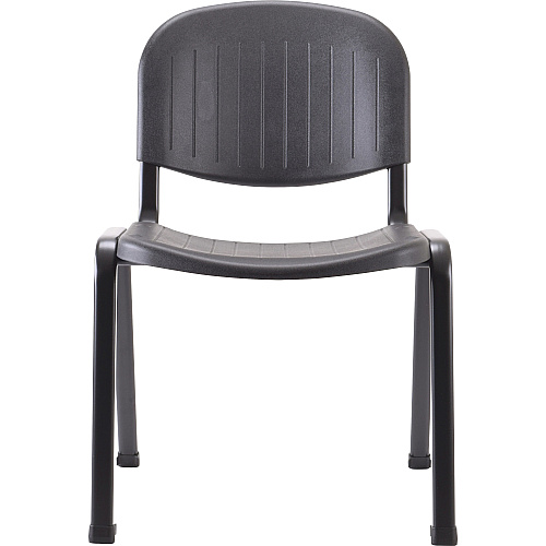 Lorell Low-Back Stack Chairs Polypropylene Seat Material - Polypropylene Back Material - Low Back - Four-legged Base - Black - 4 / Carton (LLR62125)