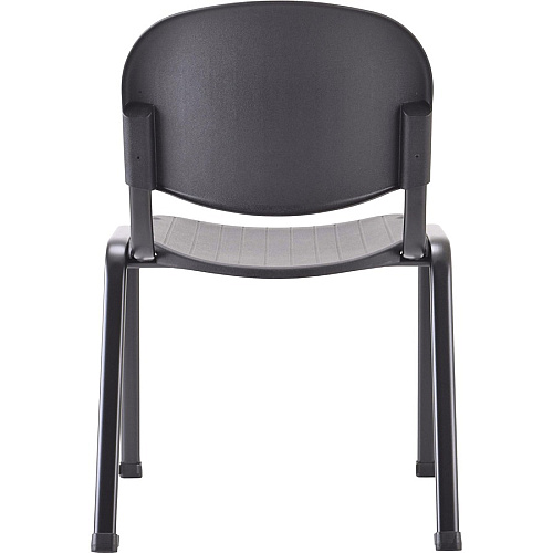 Lorell Low-Back Stack Chairs Polypropylene Seat Material - Polypropylene Back Material - Low Back - Four-legged Base - Black - 4 / Carton (LLR62125)