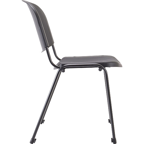 Lorell Low-Back Stack Chairs Polypropylene Seat Material - Polypropylene Back Material - Low Back - Four-legged Base - Black - 4 / Carton (LLR62125)