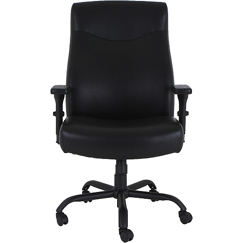 Lorell Big & Tall Executive High-Back Chair With Adjustable Arms Black Seat Color - Bonded Leather Seat Material - Black Back Color - Bonded Leather Back Material - High Back - 5-star Base - Armrest - 1 Each (LLR48846)