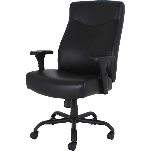 Lorell Big & Tall Executive High-Back Chair With Adjustable Arms Black Seat Color - Bonded Leather Seat Material - Black Back Color - Bonded Leather Back Material - High Back - 5-star Base - Armrest - 1 Each (LLR48846)