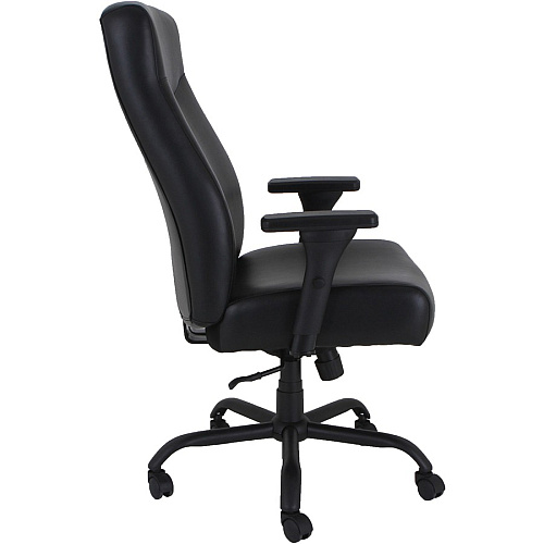 Lorell Big & Tall Executive High-Back Chair With Adjustable Arms Black Seat Color - Bonded Leather Seat Material - Black Back Color - Bonded Leather Back Material - High Back - 5-star Base - Armrest - 1 Each (LLR48846)