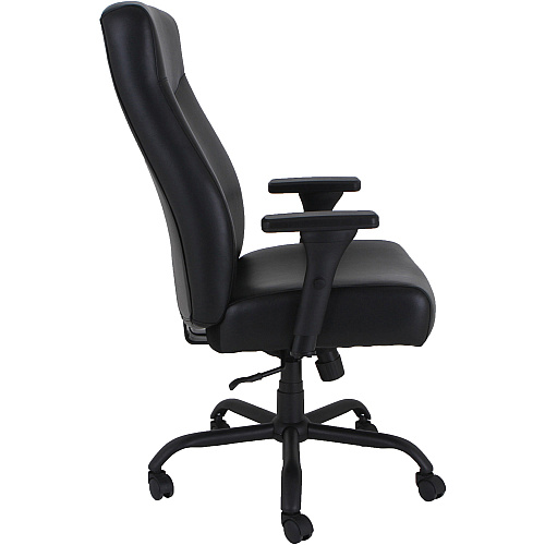 Lorell Big & Tall Executive High-Back Chair With Adjustable Arms Black Seat Color - Bonded Leather Seat Material - Black Back Color - Bonded Leather Back Material - High Back - 5-star Base - Armrest - 1 Each (LLR48846)
