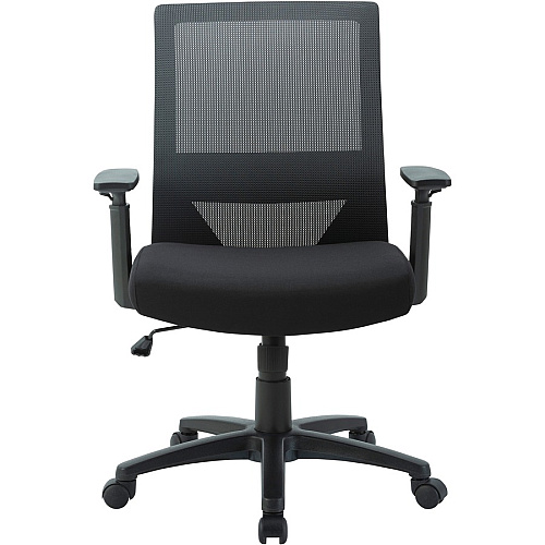 Lorell SOHO Mesh Mid-Back Task Chair Gray Seat Color - Fabric Seat Material - Gray Back Color - Fabric Back Material - Mid Back - 5-star Base - Black - Armrest - 1 Each (LLR41840)