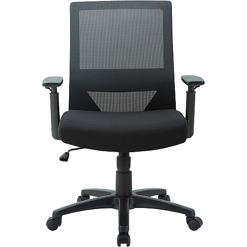 Lorell SOHO Mesh Mid-Back Task Chair Gray Seat Color - Fabric Seat Material - Gray Back Color - Fabric Back Material - Mid Back - 5-star Base - Black - Armrest - 1 Each (LLR41840)