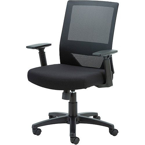 Lorell SOHO Mesh Mid-Back Task Chair Gray Seat Color - Fabric Seat Material - Gray Back Color - Fabric Back Material - Mid Back - 5-star Base - Black - Armrest - 1 Each (LLR41840)