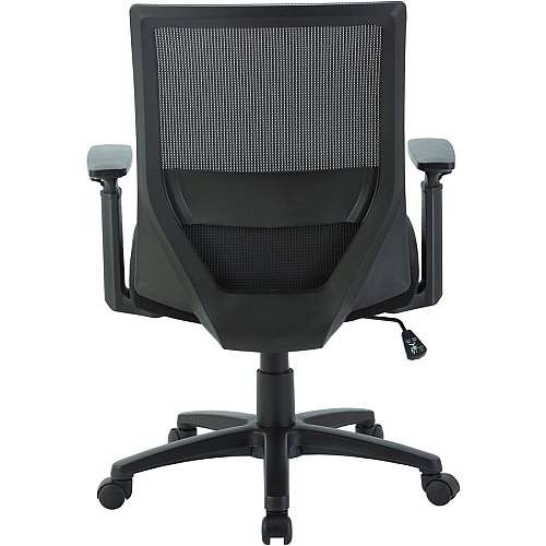 Lorell SOHO Mesh Mid-Back Task Chair Gray Seat Color - Fabric Seat Material - Gray Back Color - Fabric Back Material - Mid Back - 5-star Base - Black - Armrest - 1 Each (LLR41840)