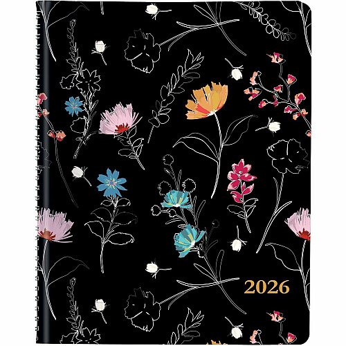 Rediform Watercolor Weekly/Monthly Planner Julian Dates - Weekly, Monthly - 12 Month - January 2026 to December 2026 - 7:00 AM to 5:45 PM - Saturday, 7:00 AM to 8:45 PM - Monday - Friday, Quarter-hourly - 1 Week, 1 Month Double Page Layout - Whi (C958G01)