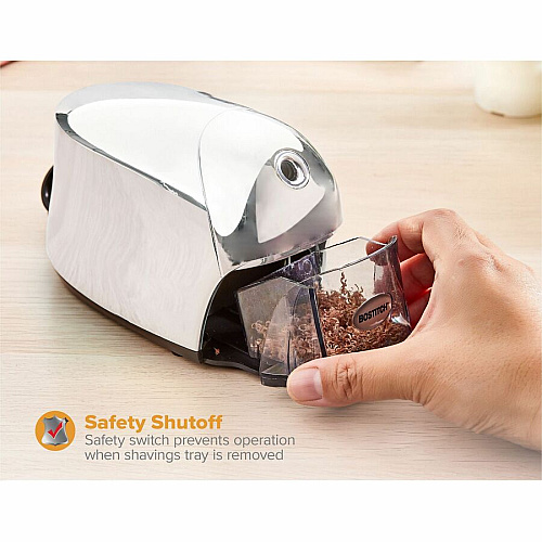 Bostitch QuietSharp Executive Pencil Sharpener 4" Width x 7.5" Depth - 1 Each (EPS8CHROME)