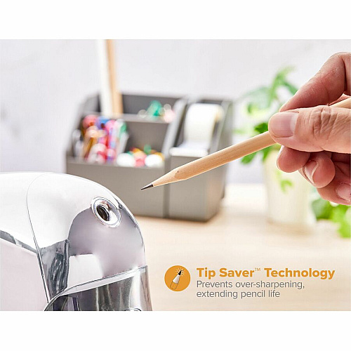 Bostitch QuietSharp Executive Pencil Sharpener 4" Width x 7.5" Depth - 1 Each (EPS8CHROME)