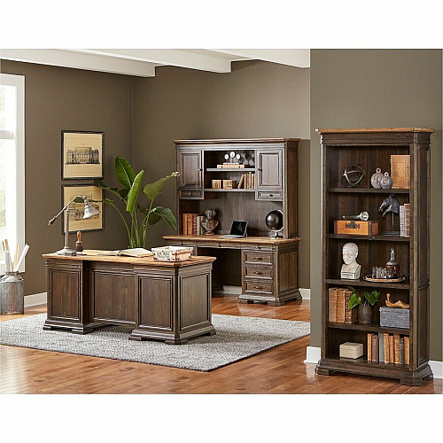 Martin Sonoma Veneer Bookcase 14" Height x 36" Width x 78" Depth - 2 Door(s) - 3 Adjustable Shelf(ves) - Material: Wood Veneer - Finish: Dark Roast - 1 Each (IMSA3678)