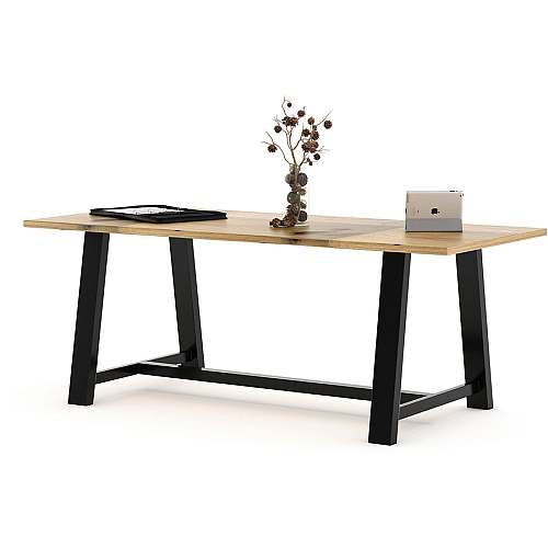 KFI Conference Table Rectangle Top - Cross Beam Base - 4 Legs - 84" Table Top Length x 36" Table Top Width - Assembly Required - Natural - High Pressure Laminate (HPL) - 1 Each (819832024098)