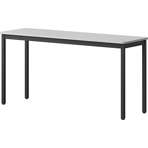 Lorell Utility Table Gray Rectangle, Laminated Top - Powder Coated Black Base - 500 lb Capacity - 59.88" Table Top Width x 18.13" Table Top Depth - 30" Height - Assembly Required - Melamine Top Material - 1 Each (LLR60754)
