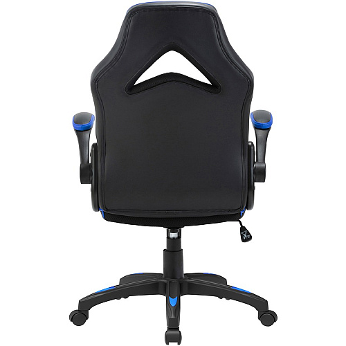 Lorell High-Back Gaming Chair Vinyl, Nylon - Blue, Black, Gray (LLR84395)