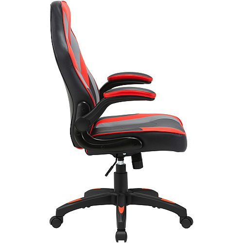 Lorell High-Back Gaming Chair Vinyl, Nylon - Red, Black, Gray (LLR84394)