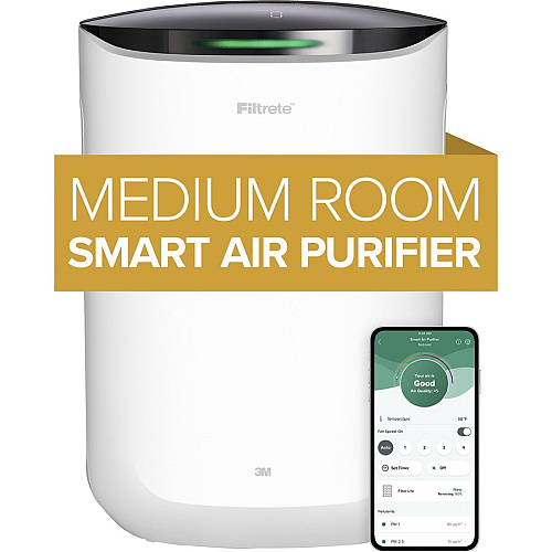 Filtrete Smart Room Air Purifier FAP-SC02, Medium Room, White True HEPA - 150 Sq. ft. - White (FAPSC02N)