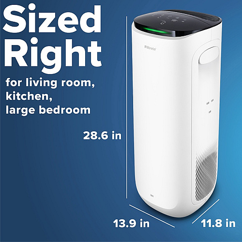 Filtrete Smart Room Air Purifier FAP-ST02, Large Room, White True HEPA - 310 Sq. ft. - White (FAPST02N)