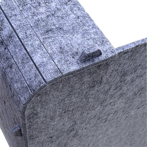 Ghent Acoustic Desktop Surround 3 Panels - 24" Width x 24" Height x 18" Depth - Polyethylene Terephthalate (PET) Felt - Silver - 1 Each (ADS2424SIL)