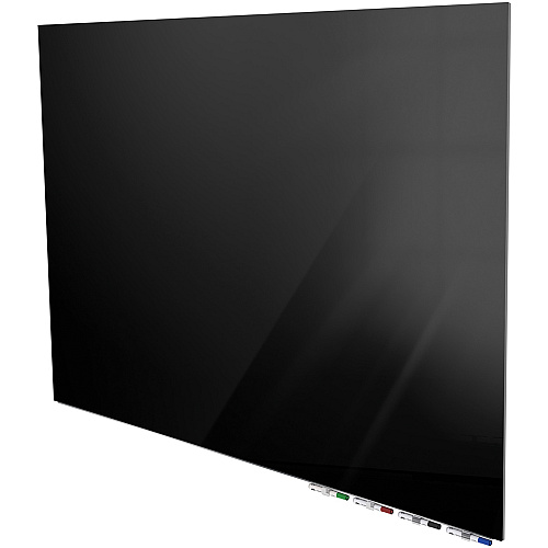 Ghent Magnetic Aria - Horizontal 72" (6 ft) Width x 36" (3 ft) Height - Black Tempered Glass Surface - Rectangle - Horizontal - Magnetic - Eraser Included - 1 Each (ARIASM36BK)