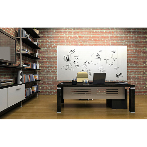 Ghent Magnetic Aria - Horizontal 72" (6 ft) Width x 36" (3 ft) Height - White Tempered Glass Surface - Rectangle - Horizontal - Magnetic - Eraser Included - 1 Each (ARIASM36WH)