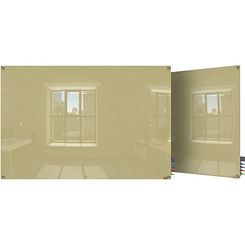 Ghent Harmony Dry Erase Board 48" (4 ft) Width x 36" (3 ft) Height - Tempered Glass Surface - Beige Back - Square - Magnetic - 1 Each (HMYSM34BG)