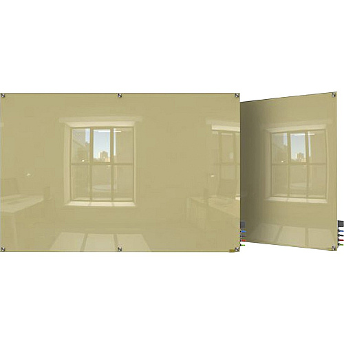 Ghent Harmony Dry Erase Board 60" (5 ft) Width x 48" (4 ft) Height - Tempered Glass Surface - Beige Back - Square - Magnetic - 1 Each (HMYSM45BG)