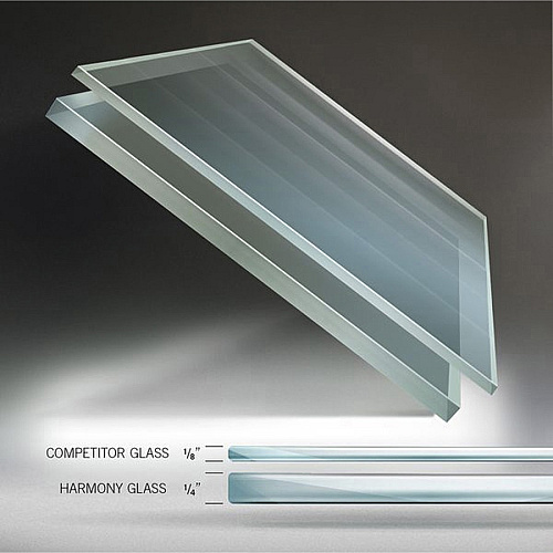 Ghent Harmony Dry Erase Board 96" (8 ft) Width x 48" (4 ft) Height - Tempered Glass Surface - Blue Back - Square - Magnetic - 1 Each (HMYSM48BE)
