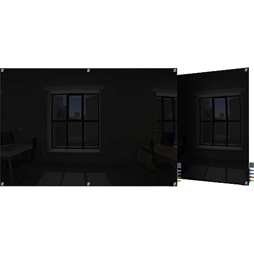 Ghent Harmony Dry Erase Board 96" (8 ft) Width x 48" (4 ft) Height - Tempered Glass Surface - Black Back - Square - Magnetic - 1 Each (HMYSM48BK)