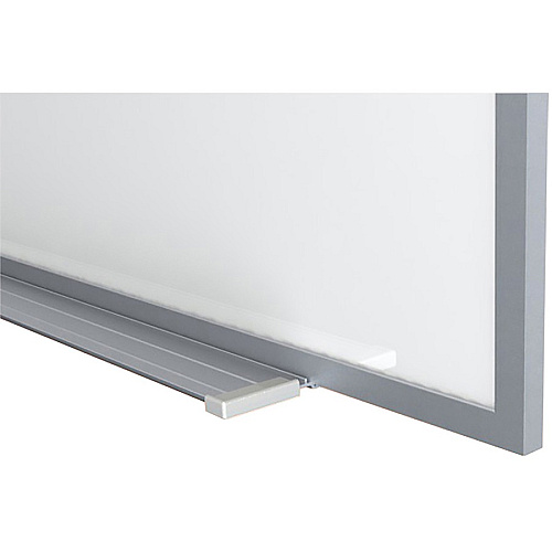 Ghent 5'H Projection Porcelain Whiteboard 96" (8 ft) Width x 60" (5 ft) Height - White Porcelain Surface - Gray Satin Aluminum Frame - Magnetic - Eraser Included - 1 Each (M1P584)