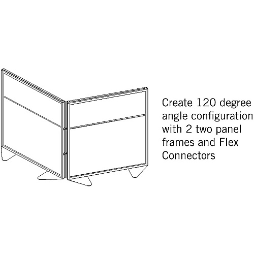 Ghent Partition 48" Width x 54" Height - Aluminum Frame - Porcelain, Vinyl - Silver - 1 Each (MP5448208F)