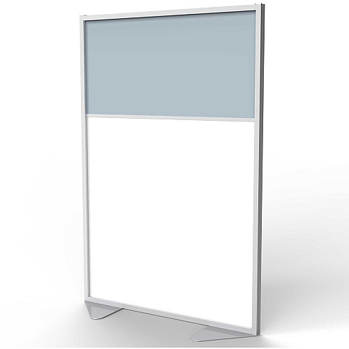 Ghent Partition 48" Width x 54" Height - Aluminum Frame - Porcelain, Vinyl - Silver - 1 Each (MP5448208F)